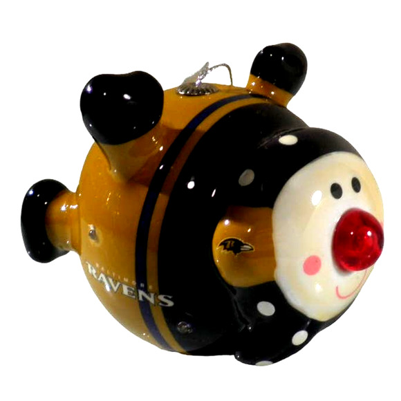 Baltimore Ravens NFL Licensed LED Santa and Snowman Christmas Ornaments - Picture 5 of 12